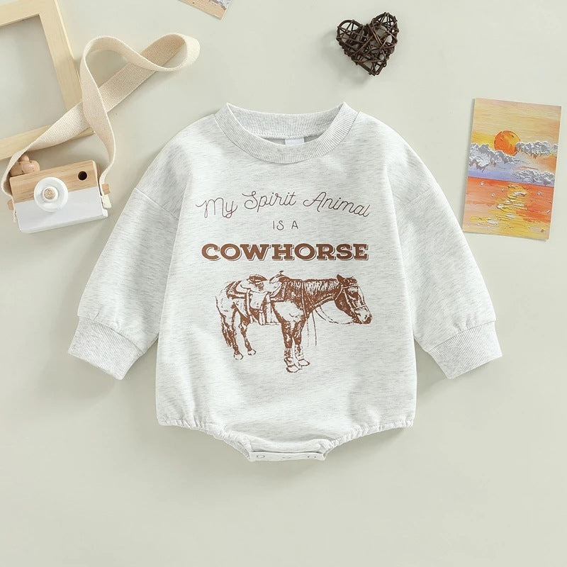 Baby Toddler Letter Animal Print Romper