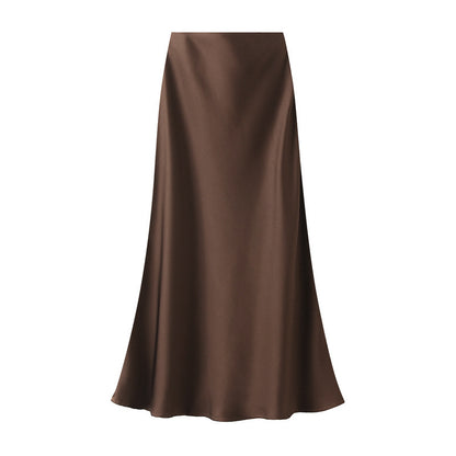 High-grade Draping Silky Satin Skirt Para sa Babae