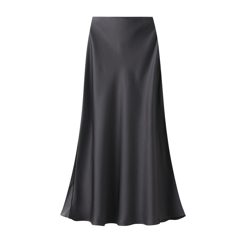 High-grade Draping Silky Satin Skirt Para sa Babae