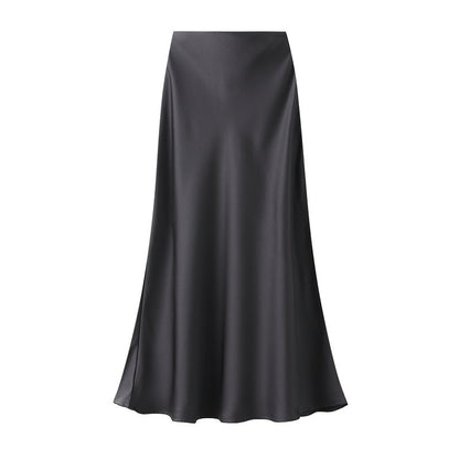 High-grade Draping Silky Satin Skirt Para sa Babae