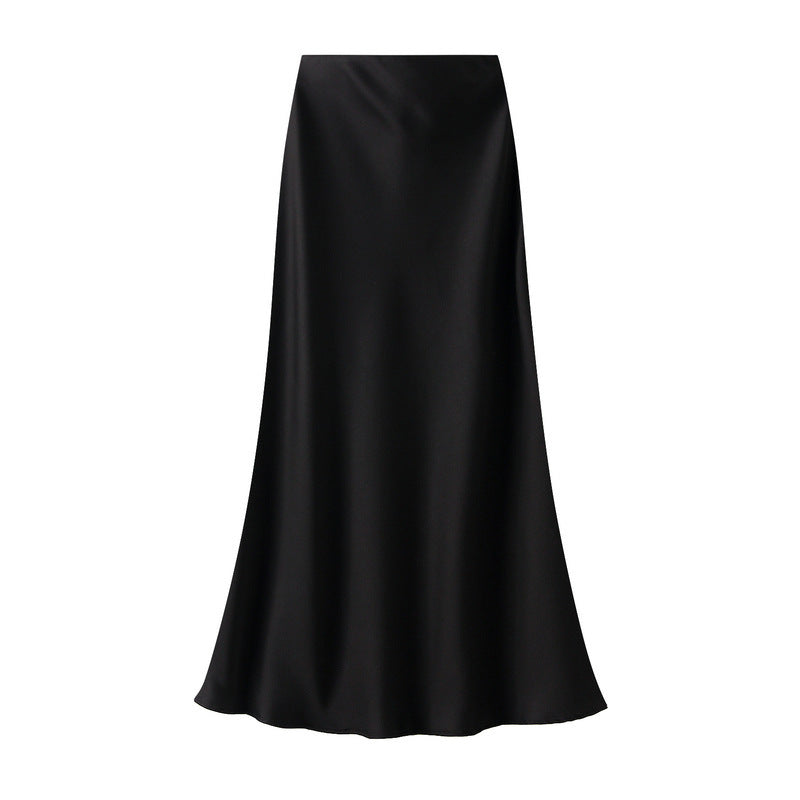 High-grade Draping Silky Satin Skirt Para sa Babae